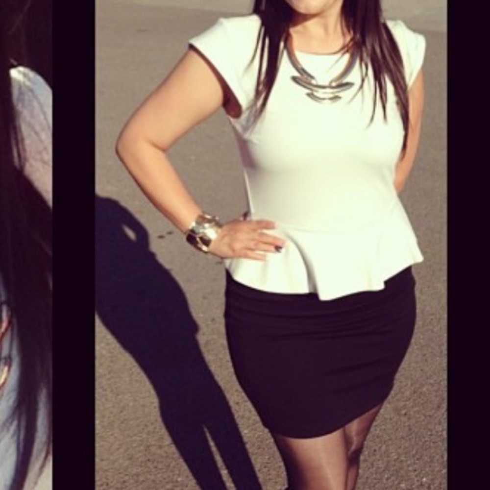 Black and White Peplum dress!!